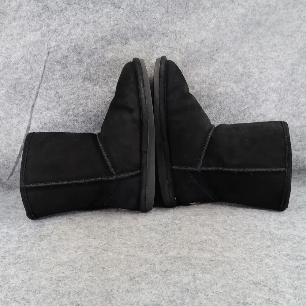 Bearpaw Shoes Kids 5 Winter Boots Pull On Leather Wool Evangaline Black Comfort
